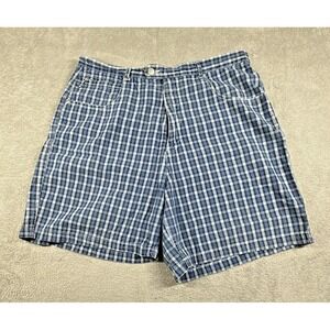 Vintage Venezia Jeans Men's Plaid Zipped Pockets Shorts Blue Size 18